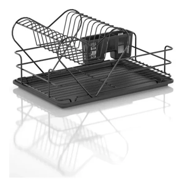 Tekno Tel Kb-011 İki Katlı Tezgah Üstü Bulaşıklık Tabaklık Siyah - Görsel 4