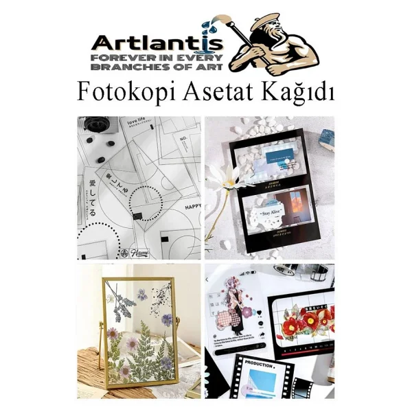 Artlantis Asetat Kağıdı Pvc A4 25 Adet 100 Micron Fotokopi Asetatı Şeffaf A4 Kağıdı 21x29,7 Projektör Tepegöz - Görsel 8