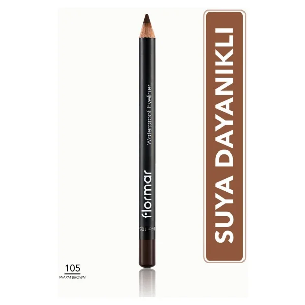 Flormar Mat Bitişli Waterproof 105 Warm Brown Göz Kalemi - Görsel 3