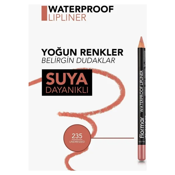 Flormar Waterproof Lipliner 235 Undressed Dudak Kalemi - Görsel 9