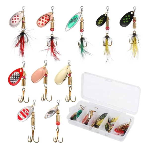 Valkyrie 10 Adet Kutulu Fly Spinner Bait Yem Zoka Seti Döner Tip Tatlı Tuzlu Sinek Olta - Görsel 6