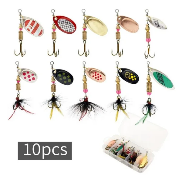 Valkyrie 10 Adet Kutulu Fly Spinner Bait Yem Zoka Seti Döner Tip Tatlı Tuzlu Sinek Olta - Görsel 7