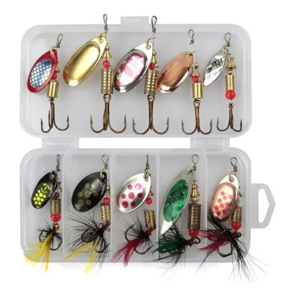 Valkyrie 10 Adet Kutulu Fly Spinner Bait Yem Zoka Seti Döner Tip Tatlı Tuzlu Sinek Olta - Görsel 8