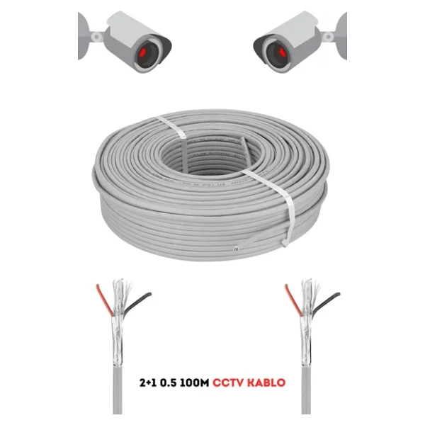 Fury Cctv Kablo Guvenlik Kamera Kablosu 2+1 0.5mm 100m Metre - Görsel 4