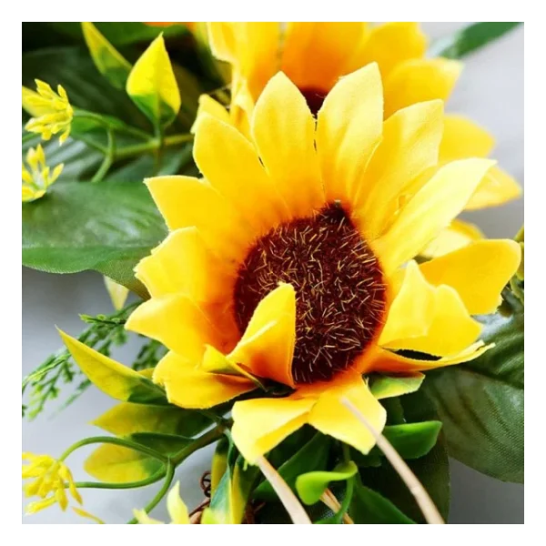 Nettenevime Yapay Çiçek Kapı Süsü Ay Çiçeği Sunflower Yılbaşı Kapı Çelengi - Görsel 2