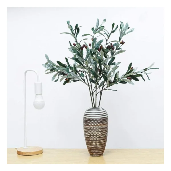 Nettenevime 4lü Set Yapay Zeytin Dalı Uzun Dallı 90cm 6 Meyveli - Görsel 9