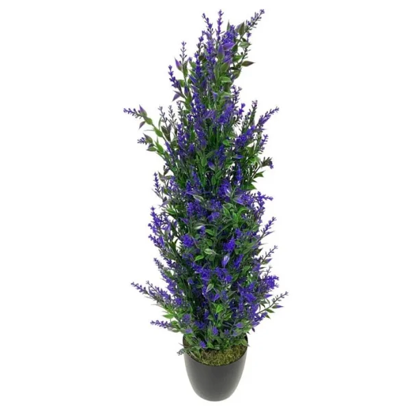 Nettenevime Yapay Çiçek Siyah Saksıda Mor Lavanta Ağacı 55cm - Görsel 2