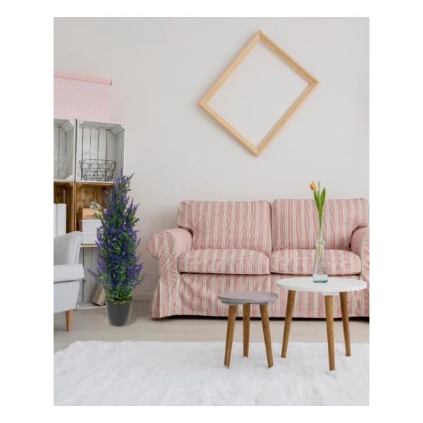 Nettenevime Yapay Çiçek Siyah Saksıda Mor Lavanta Ağacı 55cm - Görsel 8