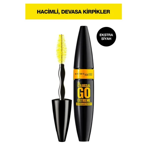 Maybelline New York The Colossal Go Extreme Leather Extra Siyah Maskara - Görsel 3