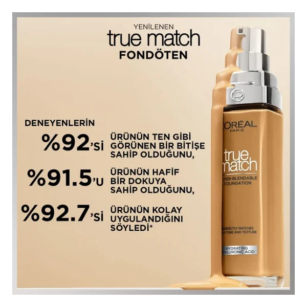 L'oreal Paris True Match Bakım Yapan 3n Creamy Beige 30 Ml Likit Fondöten - Görsel 3