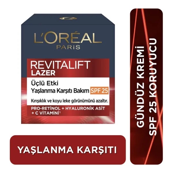 L'oreal Paris Revitalift Lazer X3 Leke Ve Kırışıklık Karşıtı Bakım Gkf25 - Görsel 9