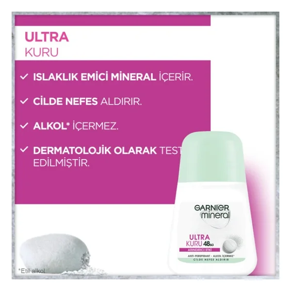 Garnier Mineral Ultra Kuru 50 Ml Kadın Roll-On - Görsel 6