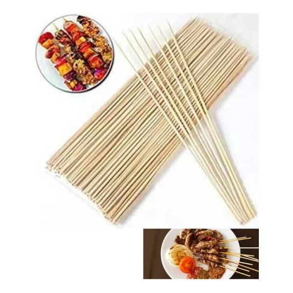 Depolife Bambu Çöp Şiş Cubuğu 300 Adet Mangal Gril Barbekü Izgara İçin Ahşap Bambudan Şiş Çubuk Kayın - Görsel 5