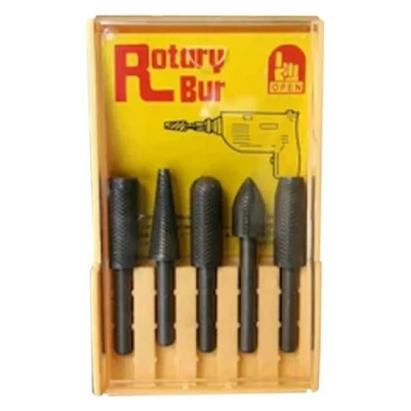 Depolife Rotary Bur Matkap Uçlu Eğe Seti 5 Li Takim Ahşap Metal Eğe Seti Ince Dişli Gri - Görsel 3