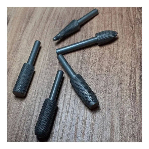 Depolife Rotary Bur Matkap Uçlu Eğe Seti 5 Li Takim Ahşap Metal Eğe Seti Ince Dişli Gri - Görsel 4