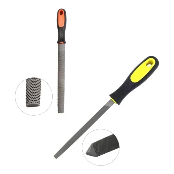 Depolife Üçgen Saplı Eğe Ve Balık Sırtı Törpü Seti Büyük Boy 32cm Ege Takımı 2 Parça Gri - Görsel 3