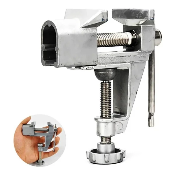 Depolife Mini 40mm Masa Tezgah Mengenesi Alüminyum Alaşımlı Tezgah Kelepçesi Gri - Görsel 5
