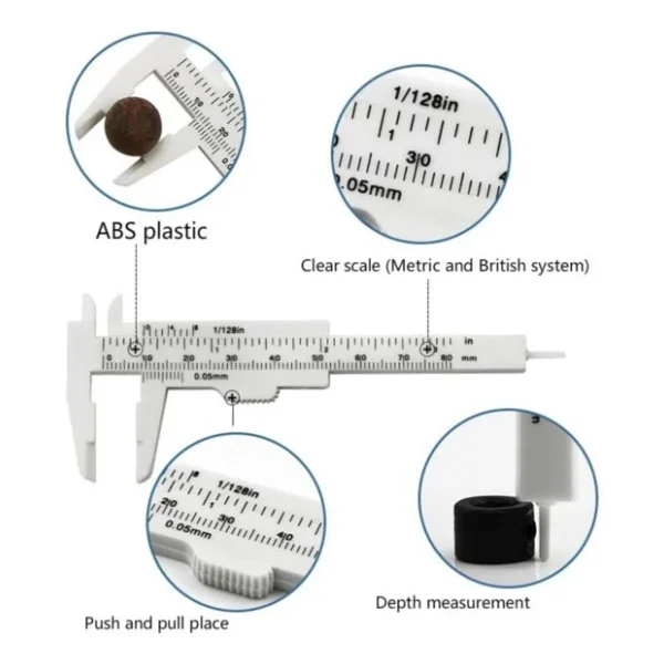 Depolife Taşınabilir Kalibreli 80 Mm Plastik Kaş Estetik Ölçüm Kumpas Cetvel Plastik Kalıcı Makyaj Ölçüm Aracı - Görsel 4