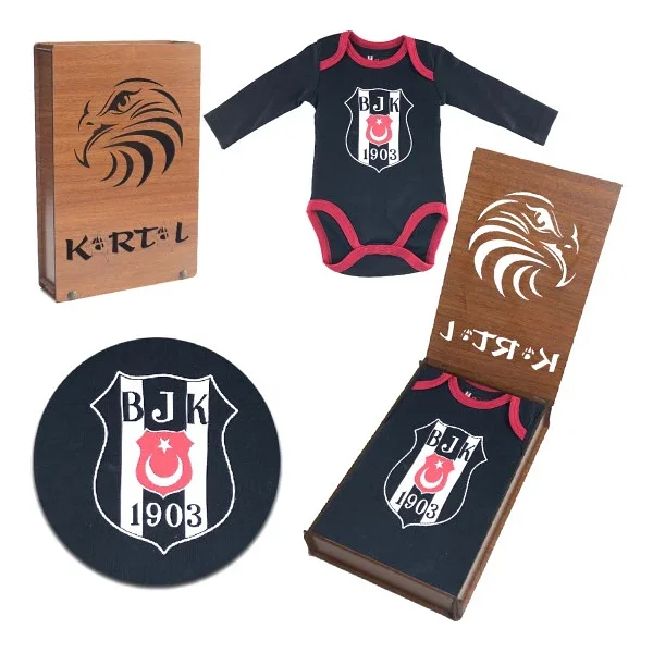 Beşiktaş Kartal Yuvası Orjinal Lisanslı Uzun Kol Zıbın Body Siyah - Görsel 3