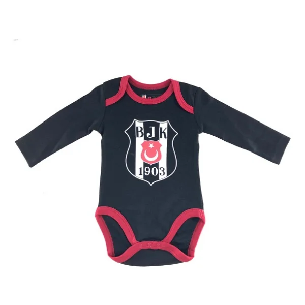 Beşiktaş Kartal Yuvası Orjinal Lisanslı Uzun Kol Zıbın Body Siyah - Görsel 4