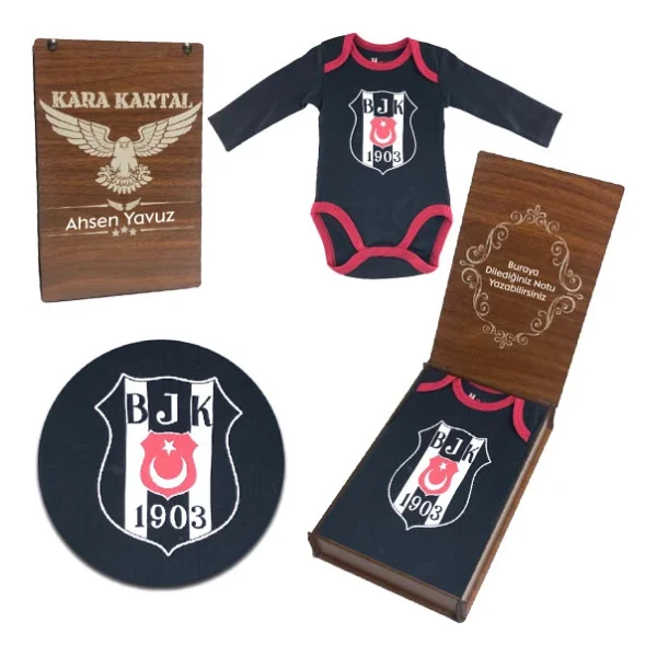 Beşiktaş Kartal Yuvası Orjinal Lisanslı Uzun Kol Zıbın Body Siyah - Görsel 5