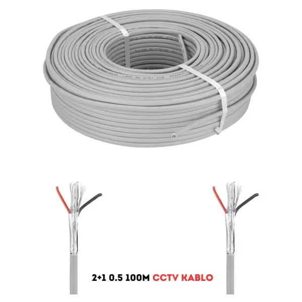 Fury 2+1 0.5 Mm 100 Metre Cctv Kablo Güvenlik Kamera Kablosu - Görsel 5