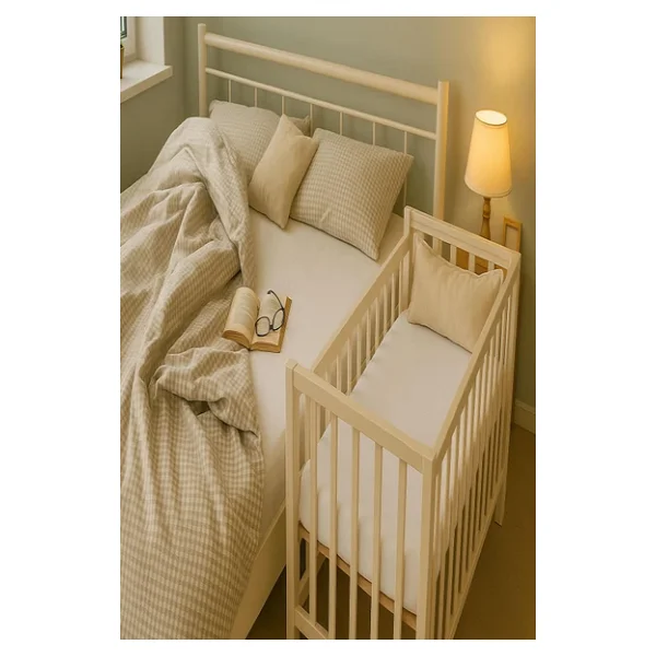 3 Adet 40 X 80 + 10 Cm Anne Yanı Lastikli Penye Kumaş Bebek Çarşafı - Görsel 8