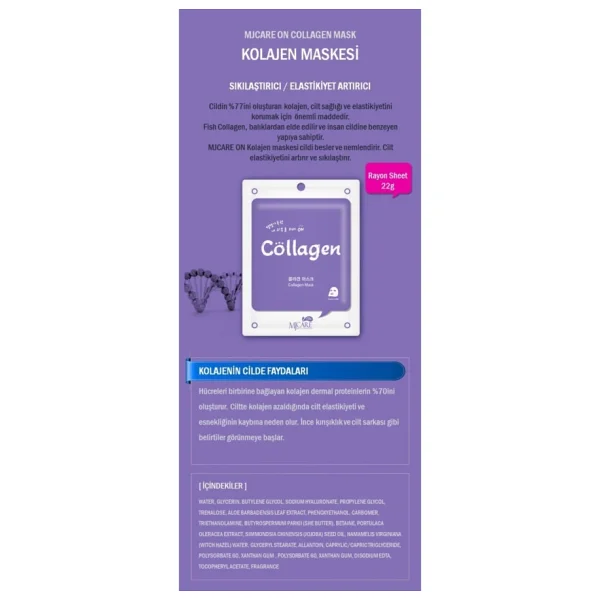 Mjcare On Collagen Mask Kolajen Özlü Yüz Maskesi - Görsel 3