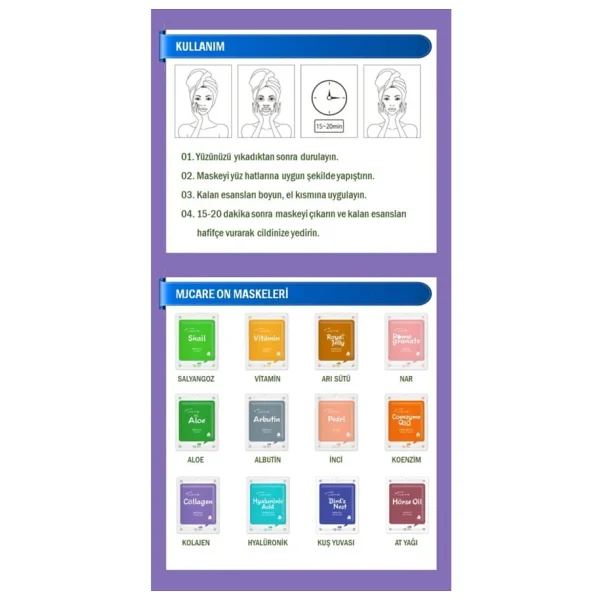 Mjcare On Collagen Mask Kolajen Özlü Yüz Maskesi - Görsel 4