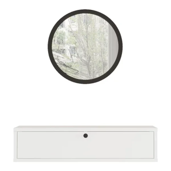 L'occi Concept Cosmia Aynalı 80 Cm Kapaklı Duvara Monte Dresuar Beyaz Cs3-Wb - Görsel 4