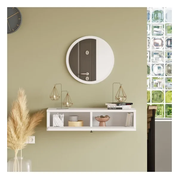 L'occi Concept Cosmia Aynalı 80 Cm Kapaklı Duvara Monte Dresuar Beyaz Cs2-W - Görsel 4