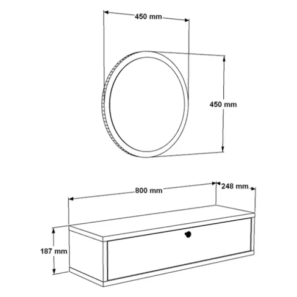 L'occi Concept Cosmia Aynalı 80 Cm Kapaklı Duvara Monte Dresuar Beyaz Cs3-Wb - Görsel 6