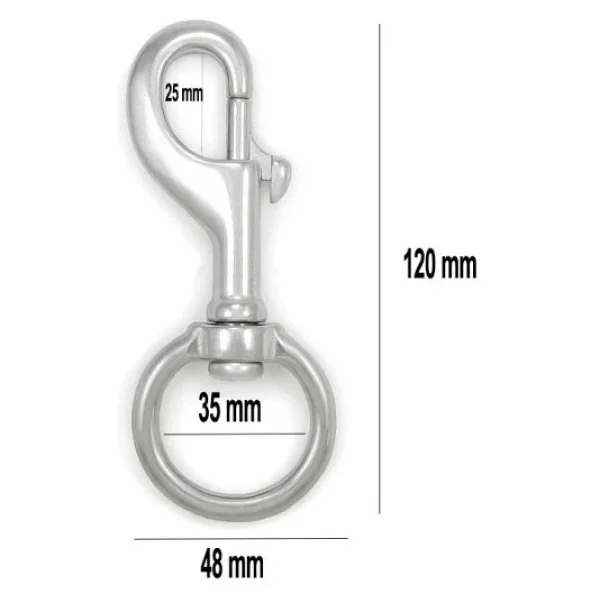 Kraken Tutucu Karabina Bolt Snap Swivel-Eye 35 Mm XL - Görsel 4