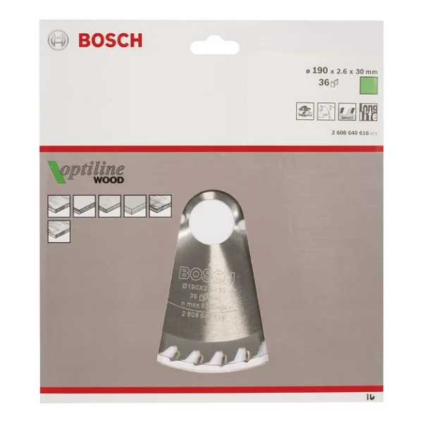 Bosch 2608640616 Optiline Wood 190x30 Mm 36 Diş Daire Testere Bıçağı - Görsel 5