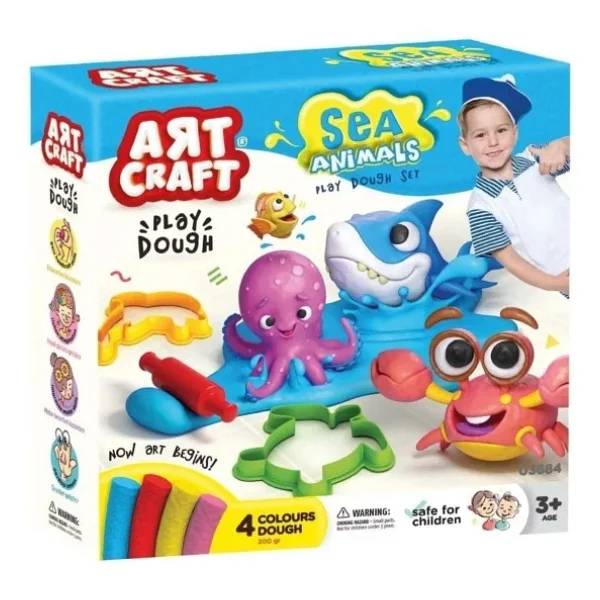 Art Craft Deniz Hayvanları Oyun Hamuru Seti 13 Parça 200 Gr 03684 - Görsel 4