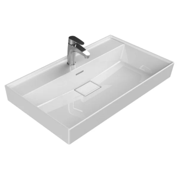 Turkuaz Seramik Sharp 80x48 Cm Etajerli Lavabo - Görsel 5
