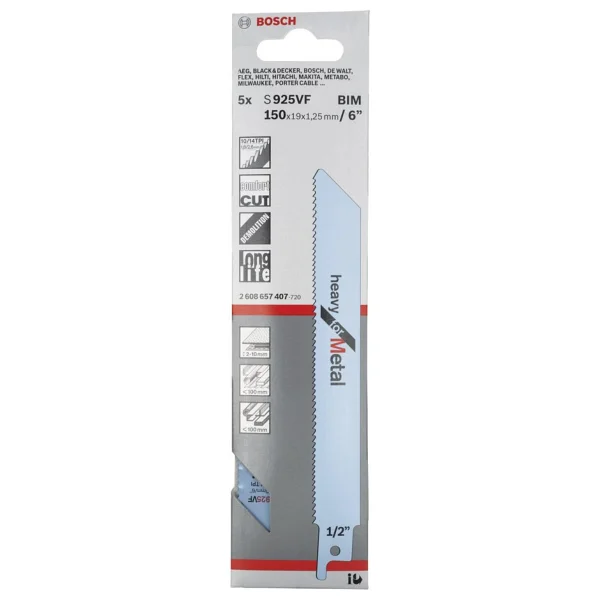Bosch - Heavy Serisi Metal İçin Tilki Kuyruğu Bıçağı S 925 Vf - 5'li Paket - Görsel 5