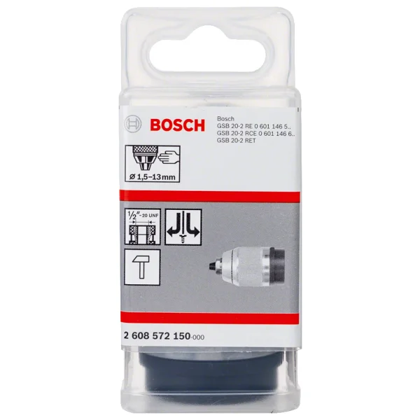 Bosch - 1/2''-20 - 1,5-13 Mm Supra Mandren Krom. - Görsel 4
