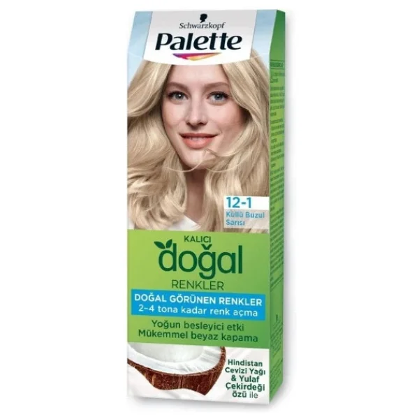 Palette Kalıcı Doğal Renkler 12.1 Küllü Buzul Sarısı Saç Boyası - Görsel 3
