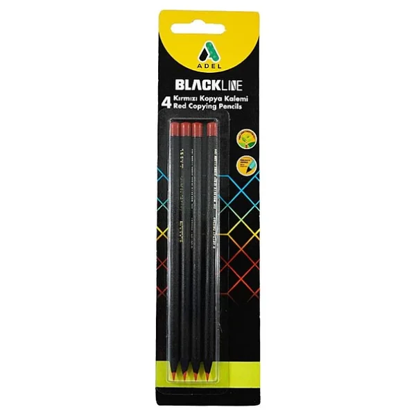 Adel Blackline 4'lü Kırmızı Kopya Kalemi - Görsel 3