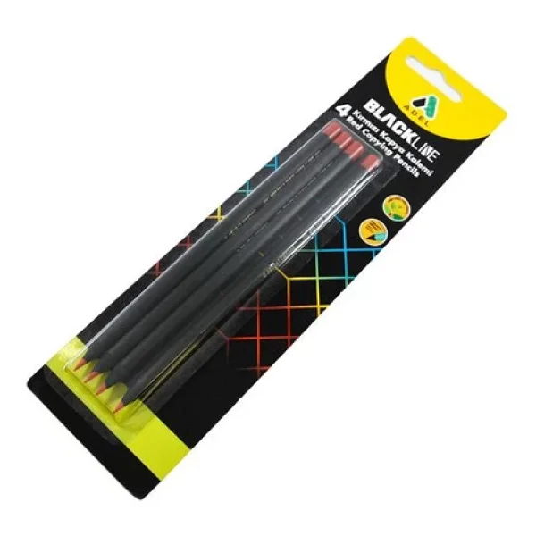 Adel Blackline 4'lü Kırmızı Kopya Kalemi - Görsel 2
