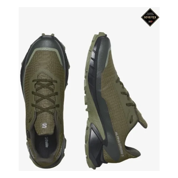 Salomon Alphacross 5 Gore-Tex L47310300 Haki Erkek Koşu Ayakkabısı - Görsel 8