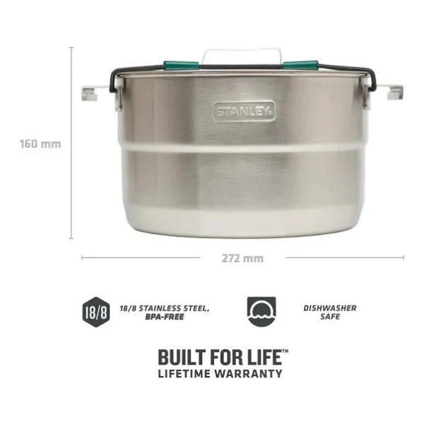 The Full Kitchen Base Camp Cook Set - Paslanmaz Çelik Kamp Pişirme Seti 3.5l 3.7qt - Görsel 6