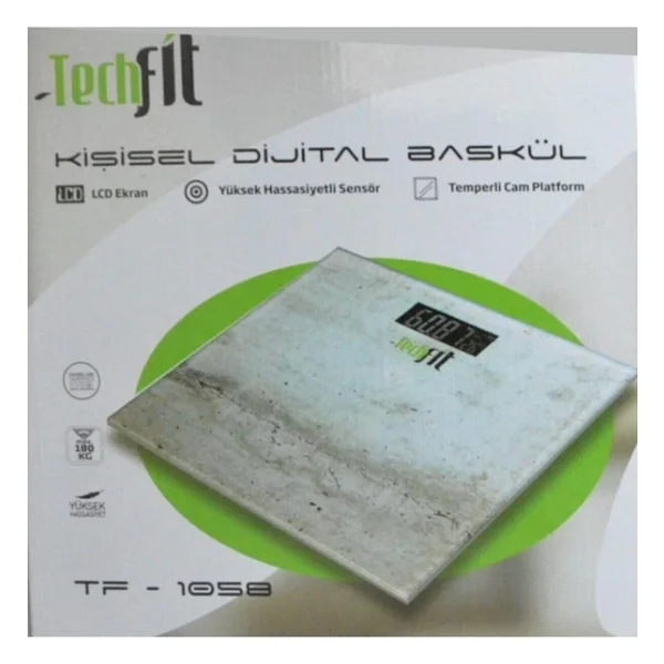 Techfit Tf-1058 Beyaz Desenli Dijital Cam Baskül - Görsel 5