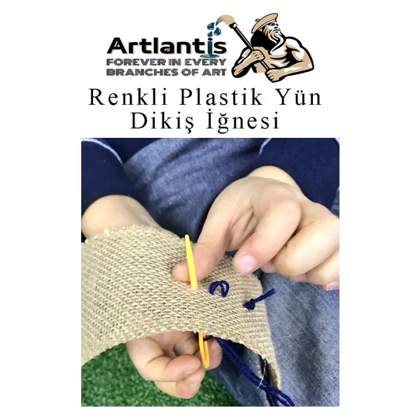 Renkli Plastik Yün İğnesi 9 Cm 20 Adet Plastik Dikiş İğnesi Plastik Örgü Dikme İplik İğne Dokuma İğnesi - Görsel 4