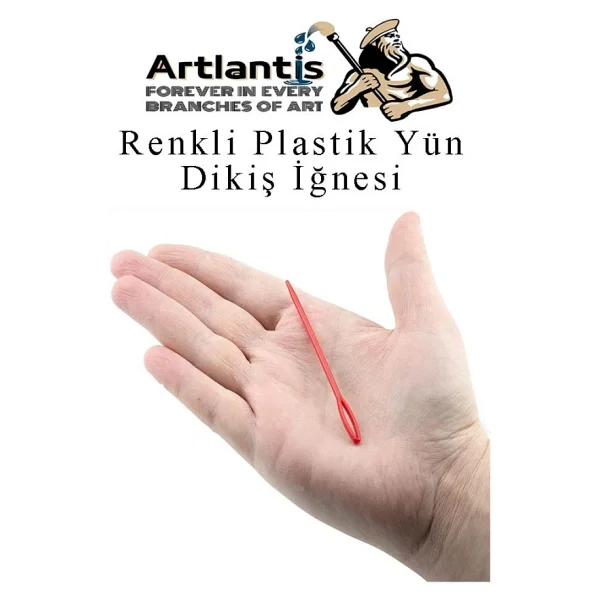 Renkli Plastik Yün İğnesi 9 Cm 20 Adet Plastik Dikiş İğnesi Plastik Örgü Dikme İplik İğne Dokuma İğnesi - Görsel 8