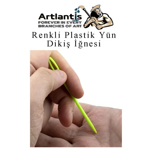 Renkli Plastik Yün İğnesi 9 Cm 50 Adet Plastik Dikiş İğnesi Plastik Örgü Dikme İplik İğne Dokuma İğnesi - Görsel 6