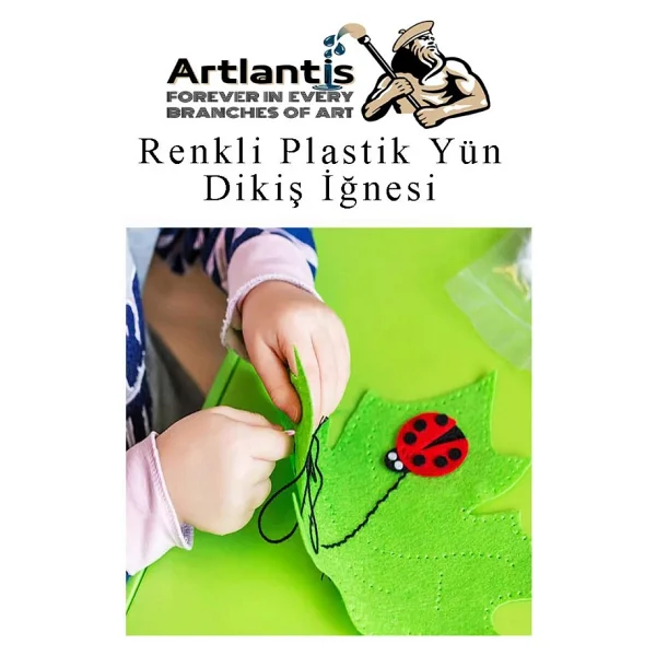 Renkli Plastik Yün İğnesi 9 Cm 50 Adet Plastik Dikiş İğnesi Plastik Örgü Dikme İplik İğne Dokuma İğnesi - Görsel 7