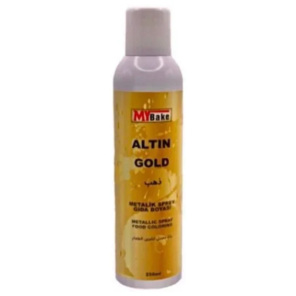 My Bake Metalik Altın Sprey Boya 250 Ml - Görsel 3