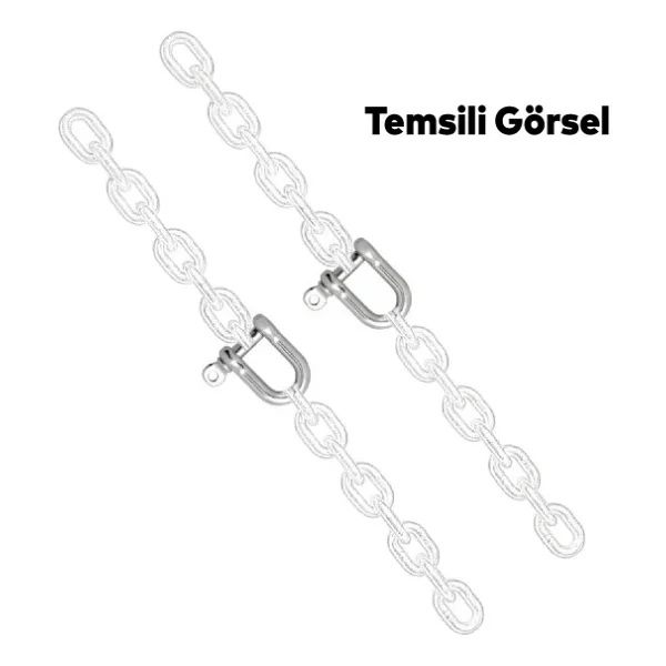 Kilitli Karabina U Tipi Zincir Kilidi 10 Mm Kilit Salıncak Askısı Ek Bağlantı Parça Aparat 2 Adet - Görsel 5